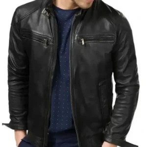 Bluster Men Biker Leather Jacket