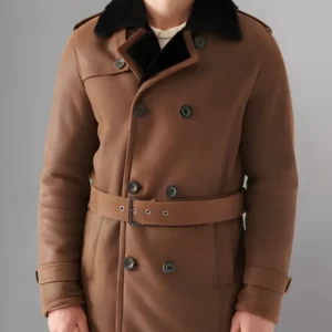 Justin SF Shearling Leather Trench Coat