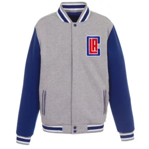 LA Clippers Gray and Royal Varsity Wool Jacket