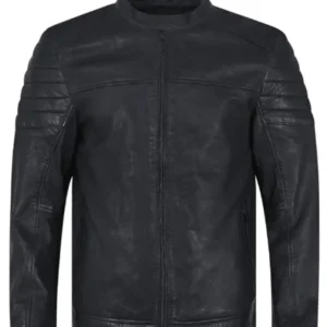 Men’s Black Leather Biker Jacket Premium Quality