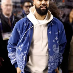 NFL 2025 Packers vs Bears Gameday Rapper Common Lonnie Rashid Lynn Paisley Jacket Blue White