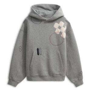 Gray Oversized Royal Graphics Hoodie