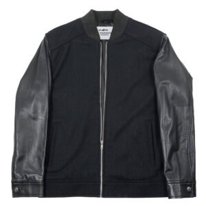 Blackridge Leather-Sleeve Varsity Jacket