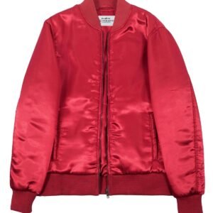Crimsonray Satin Bomber Jacket