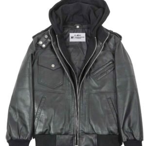 Hoodmere Zip Leather Jacket for Men
