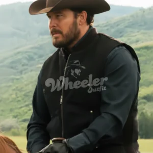 rip wheeler black wool vest as seen on yellowstone 1