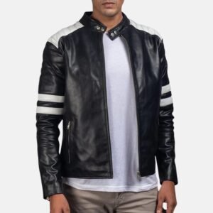 white and black leather jacket 4552cd13 e20f 42ff ba6a bb82e8b4f1f7