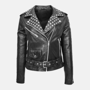 womens biker studded leather jacket 26beb29f e6ac 42f0 a3fe 1478c3308d41