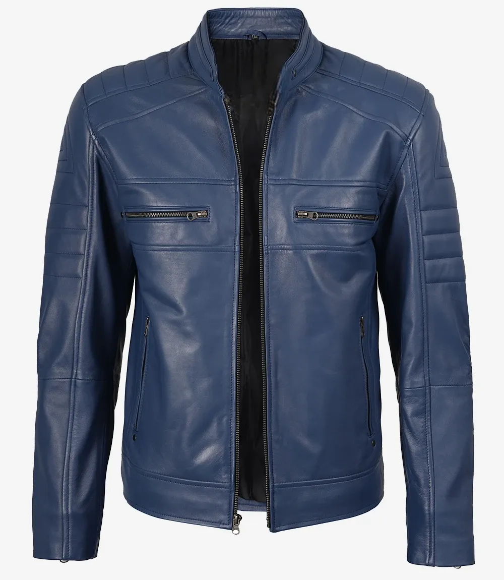 Mens-Blue-Biker-StyleLeather-Jacket