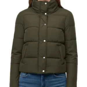 Buy Gracewood Snap Tab Olive Puffer Jacket For Womens
