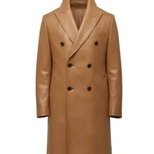 Men Double Breasted Brown Overcoat