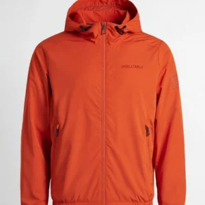 Men Orange Hooded Parachute Jacket
