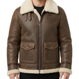Mens B3 Flight Bomber Shearling Jacket