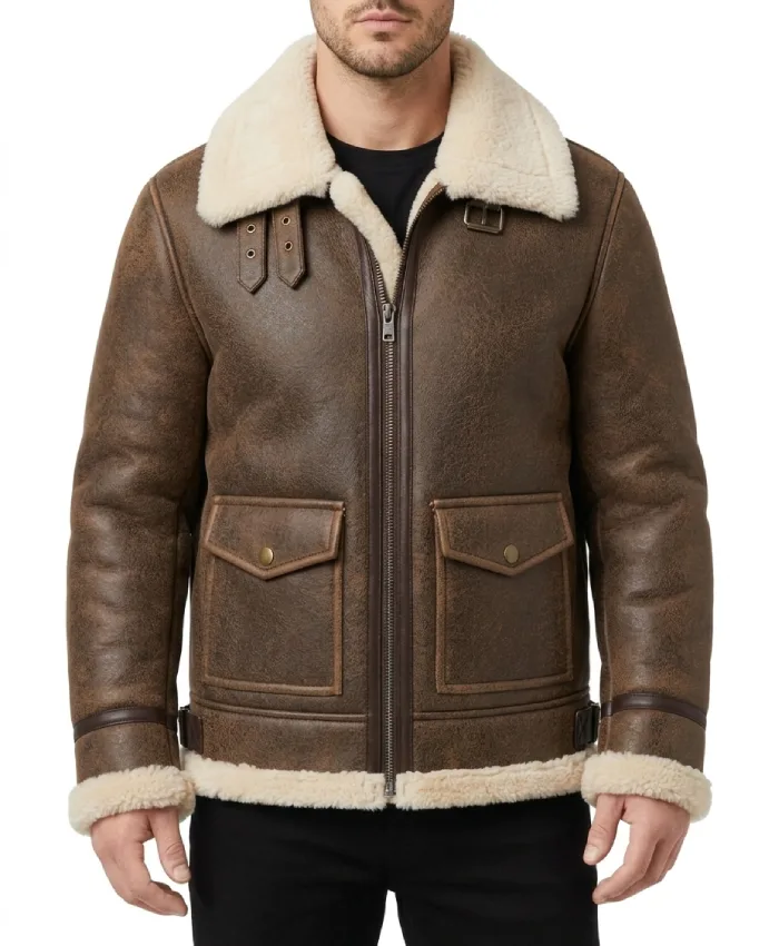 Mens B3 Flight Bomber Shearling Jacket