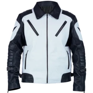 Order Black and White Moto Leather Jacket