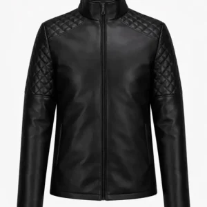 Quilted Black Biker Leather Jacket