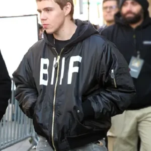 The Kid LAROI 2926 Before I Forget Zip Up Black Bomber Jacket
