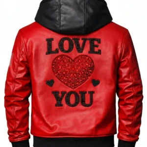 Womens Valentines Red Leather Jacket