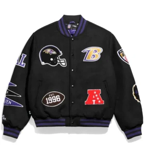 Baltimore Ravens Pennant Black Varsity Jacket