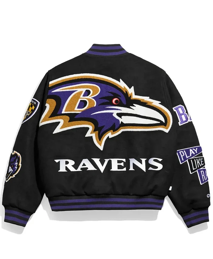 Baltimore Ravens Pennant Black Varsity Jacket - Image 2