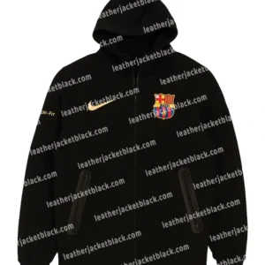 Fc Barcelona Tech Black Fleece Jacket