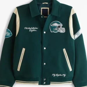 Fly Eagles Fly Philadelphia Eagles Green Varsity Jacket