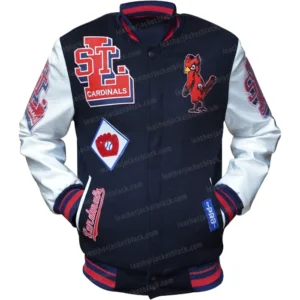 St. Louis Cardinals Navy Blue Mash Up Varsity Jacket