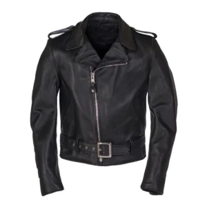 American Black Biker Motorcycle Leather Jacket