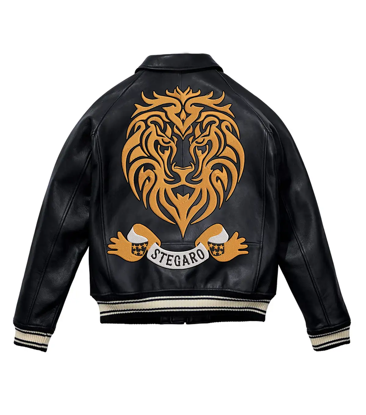 Gold Lion Leather Jacket - Image 4