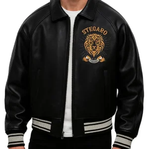 Gold Lion Leather Jacket