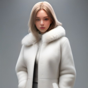 Chic White Shearling Jacket