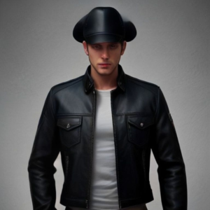 Orvyn Black Leather Trucker Coat