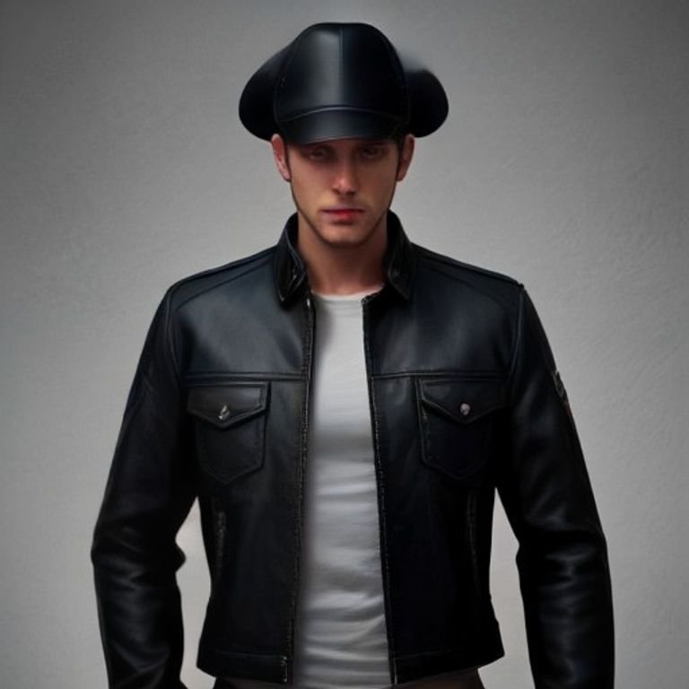 Orvyn Black Leather Trucker Coat